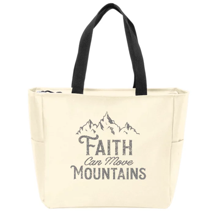 Faith Can Move Mountains Bible Verse Religious Zip Tote Bag