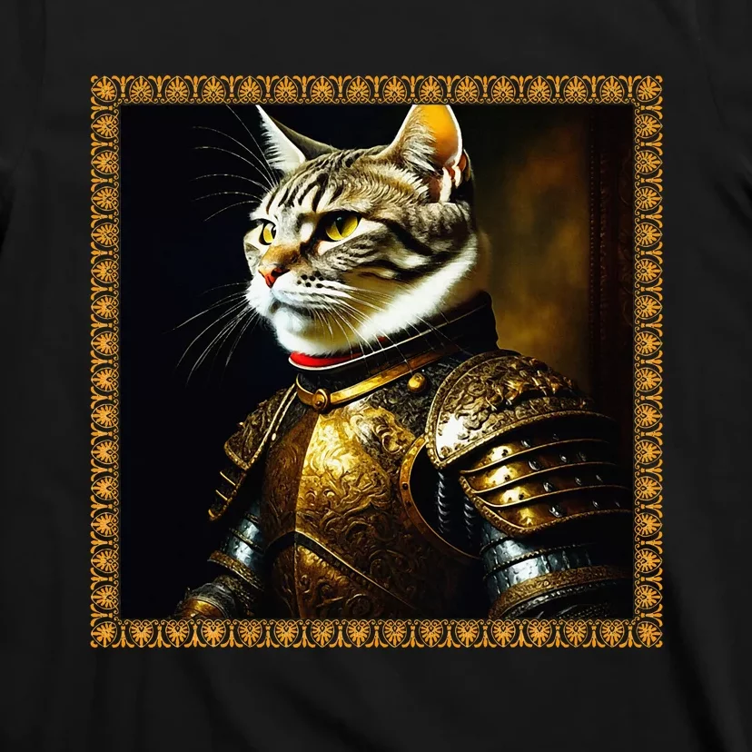 Funny Cat Medieval Portrait Renaissance Oil Painting Pet T-Shirt