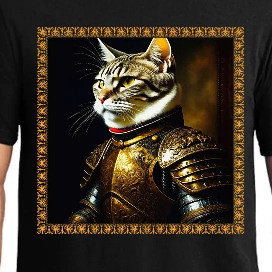 Funny Cat Medieval Portrait Renaissance Oil Painting Pet Pajama Set