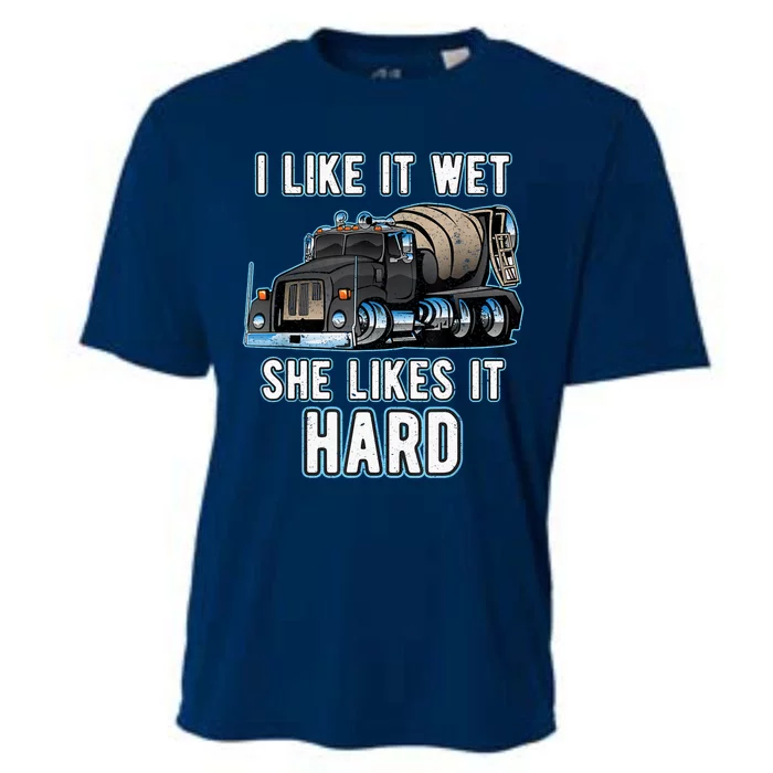 Funny Concrete Mixer - Cement Mixer Truck Driver Present Cooling Performance Crew T-Shirt