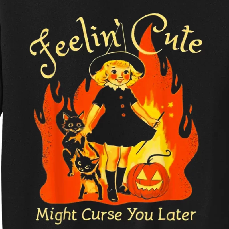 Feeling Cute Might Curse You Later Cute Witch Sweatshirt