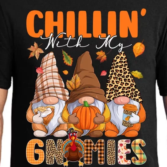 Funny Chillin My Gnomies Gnome Lovers Fall Vibes Gift Pajama Set