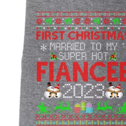 First Christmas Married To My Super Hot Fiancee Ugly Sweater Cute Gift Doggie 3-End Fleece Hoodie