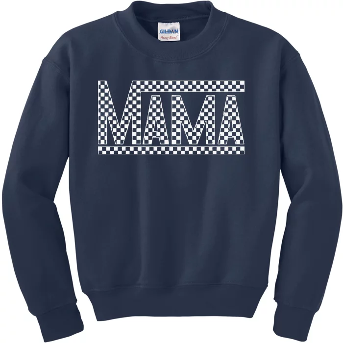 Funny Checkered Mama Black White Gift Kids Sweatshirt