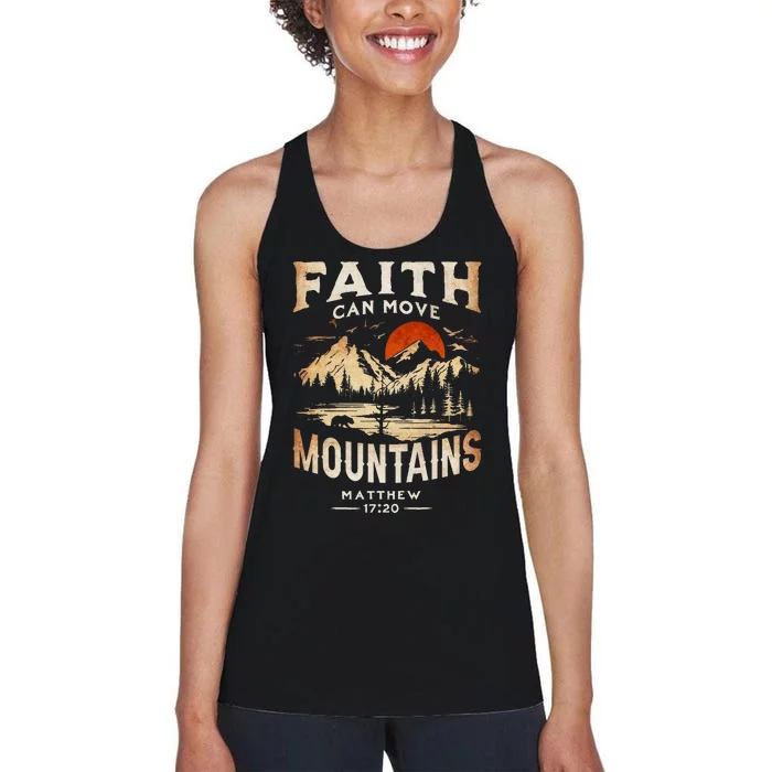 Faith Can Move Mountains Classic Art Western Matthew 1720 Women's Racerback Tank