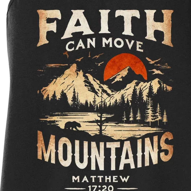 Faith Can Move Mountains Classic Art Western Matthew 1720 Women's Racerback Tank