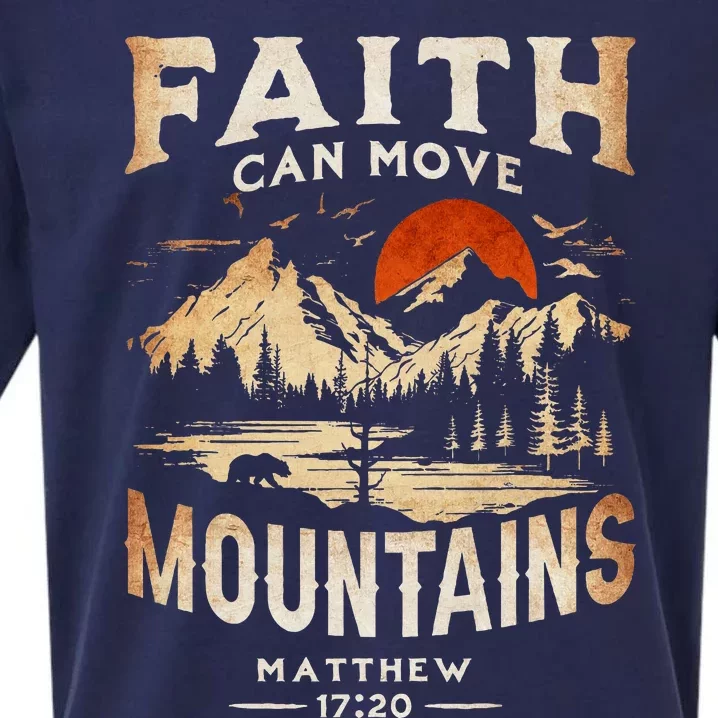 Faith Can Move Mountains Classic Art Western Matthew 1720 Sueded Cloud Jersey T-Shirt