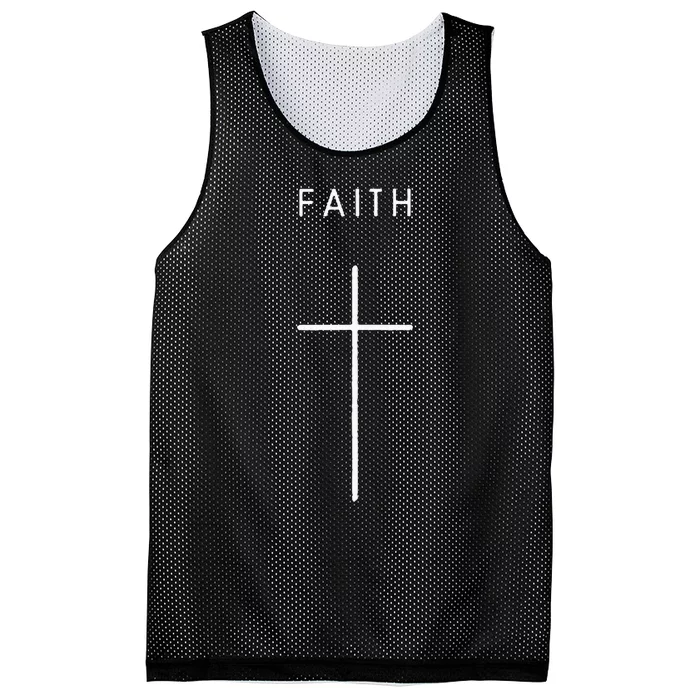 Faith Cross Minimalist Christian Religious Jesus Mesh Reversible Basketball Jersey Tank