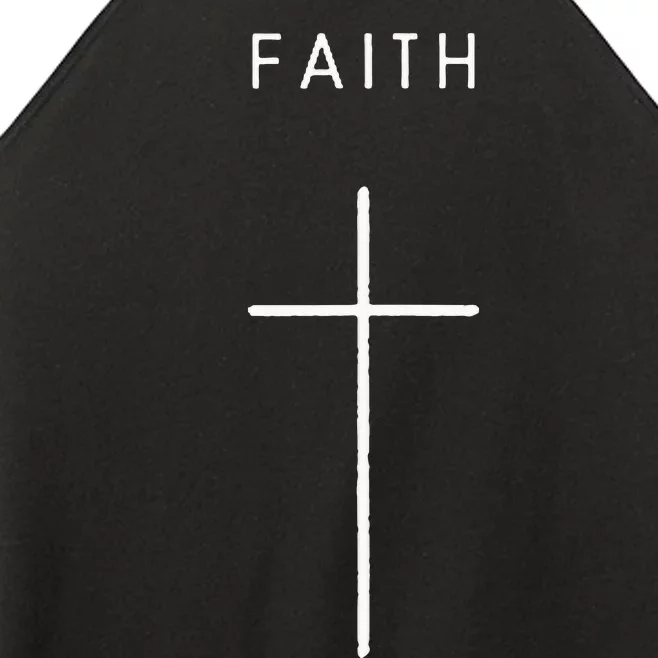 Faith Cross Minimalist Christian Religious Jesus Women’s Perfect Tri Rocker Tank