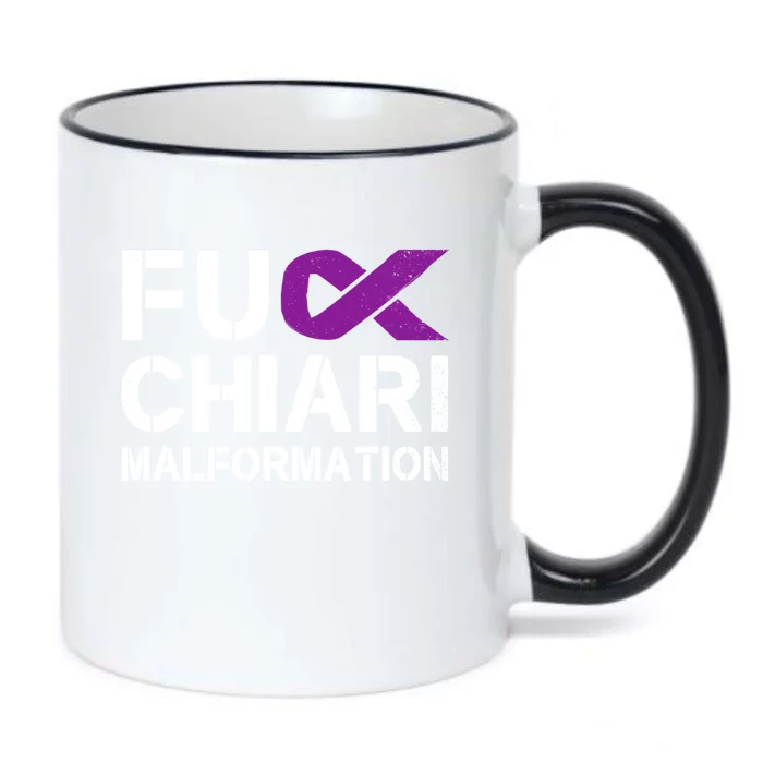 Fuck Chiari Malformation Awareness Purple Ribbon Warrior Gift Black Color Changing Mug