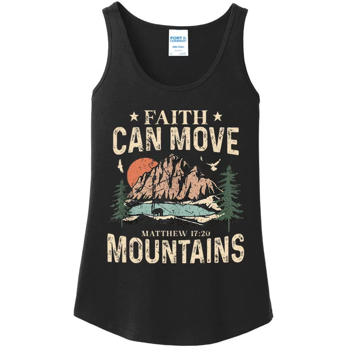 Faith Can Move Mountains Religious God Christian Women Ladies Essential Tank