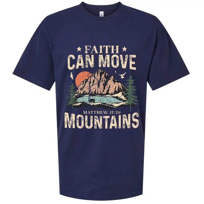 Faith Can Move Mountains Religious God Christian Women Sueded Cloud Jersey T-Shirt