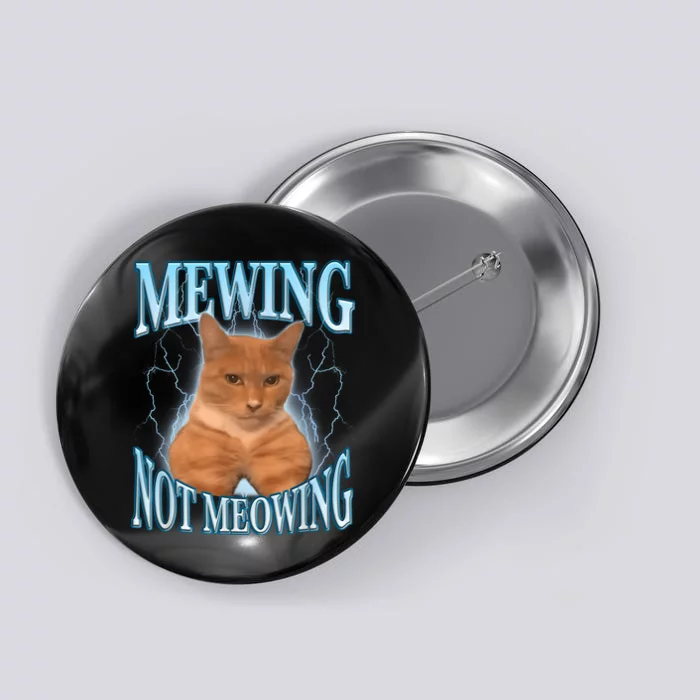 Funny Cat Meme Mewing Looksmax Meowing Cat Trend Button | TeeShirtPalace