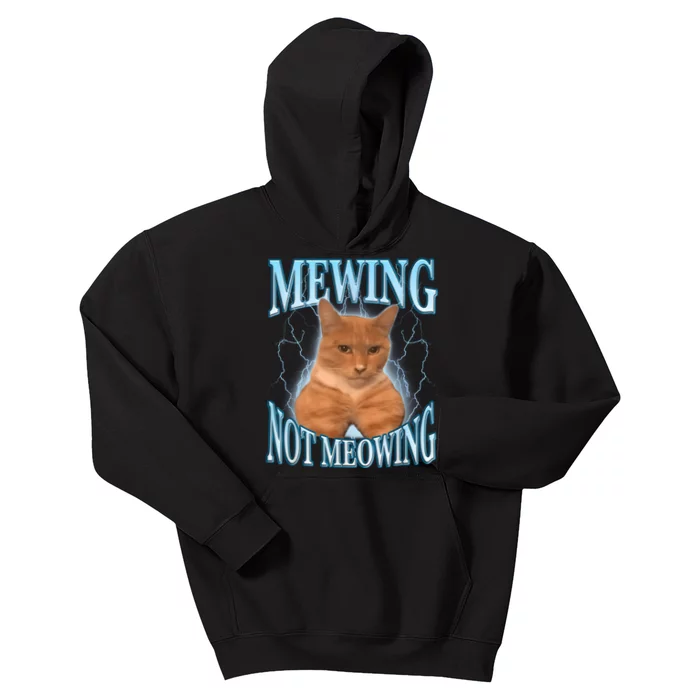 Funny Cat Meme Mewing Looksmax Meowing Cat Trend Kids Hoodie