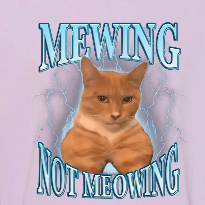 Funny Cat Meme Mewing Looksmax Meowing Cat Trend Garment-Dyed Sweatshirt