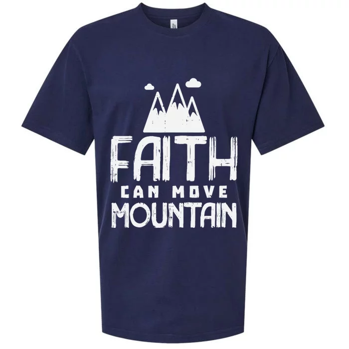 Faith Can Move Mountains God Jesus Religious Christian Gift Sueded Cloud Jersey T-Shirt