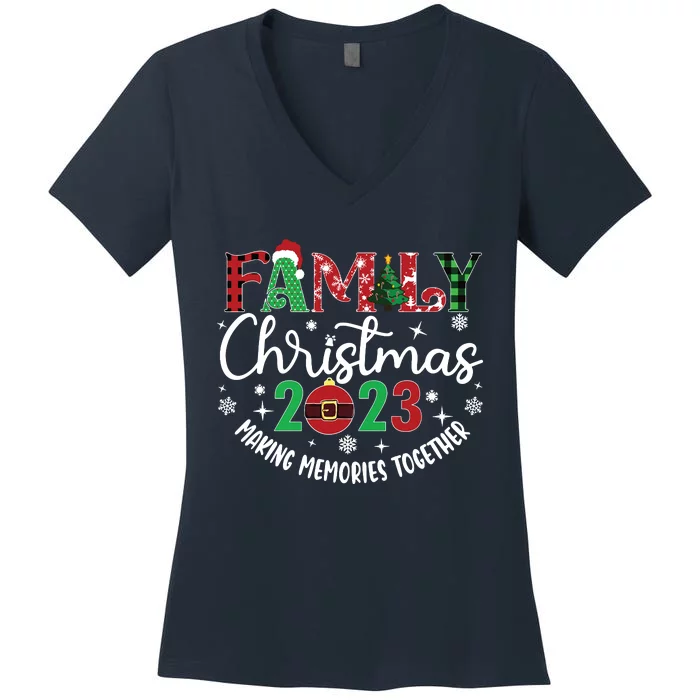 Family Christmas Making Memories Together Women's V-Neck T-Shirt