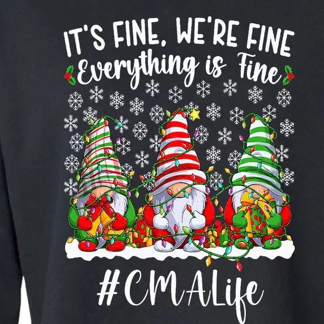 Funny Certified Medical Assistant Christmas CMA Xmas Party Cropped Pullover Crew