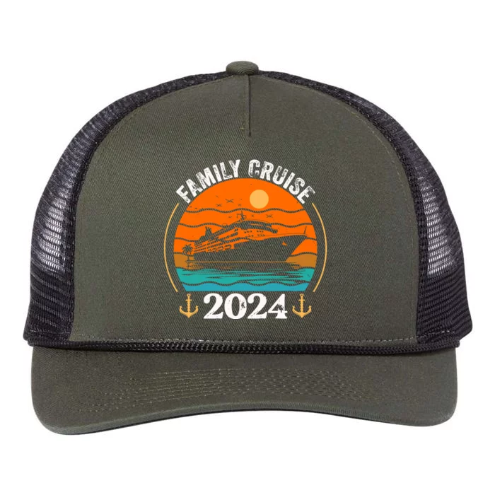 Family Cruise Matching 2024 Family Cruise Trip 2024 Retro Rope Trucker Hat Cap