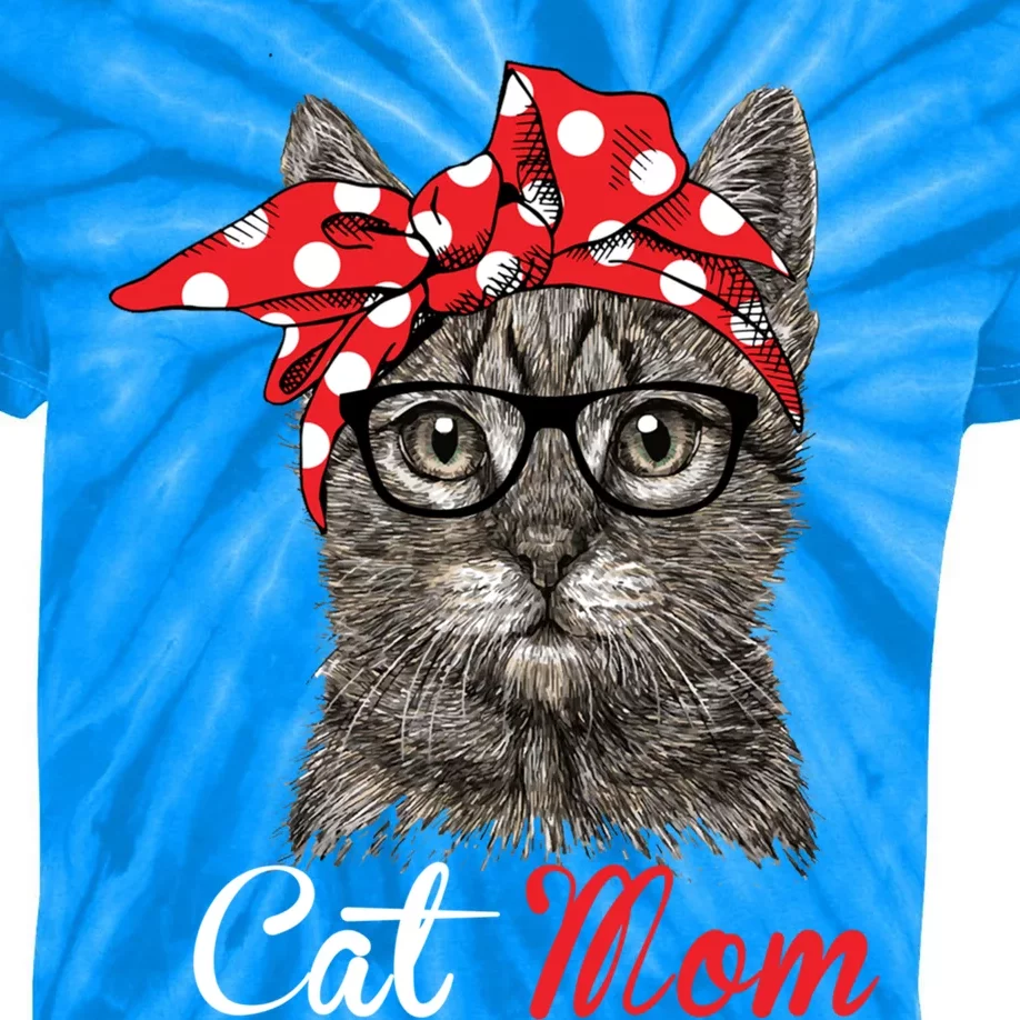 Funny Cat Mom For Cats Lovers Gift Kids Tie-Dye T-Shirt