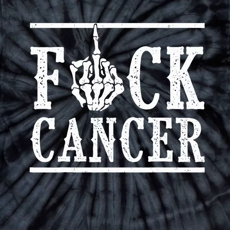 Fuck Cancer Middle Finger Bone Skeleton Cancer Survivor Tie-Dye T-Shirt