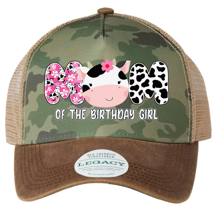 Funny Cow Mom Of The Birthday Girl Cow Farm Birthday Family Legacy Tie Dye Trucker Hat