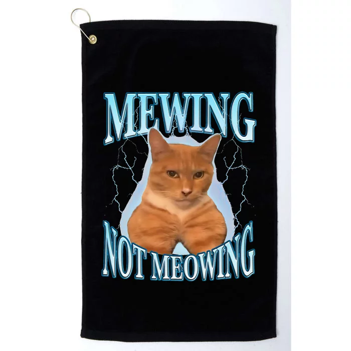 Funny Cat Meme Mewing Looksmax Meowing Cat Trend Platinum Collection Golf Towel