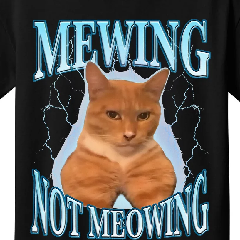 Funny Cat Meme Mewing Looksmax Meowing Cat Trend Kids T-Shirt