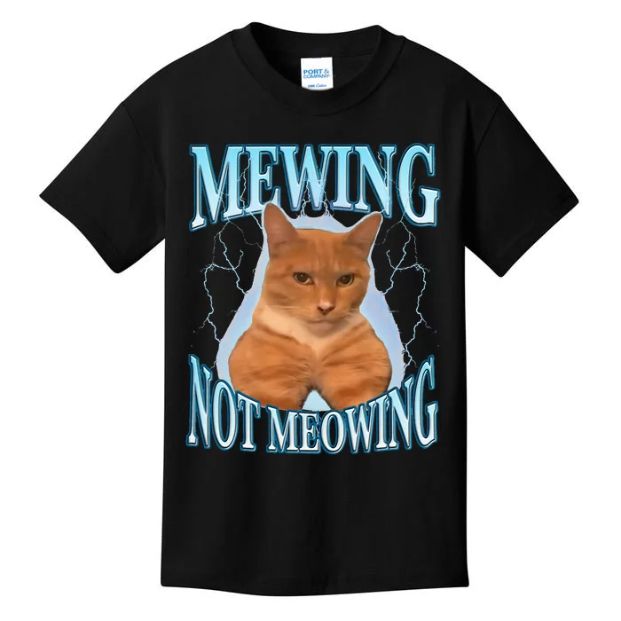 Funny Cat Meme Mewing Looksmax Meowing Cat Trend Kids T-Shirt