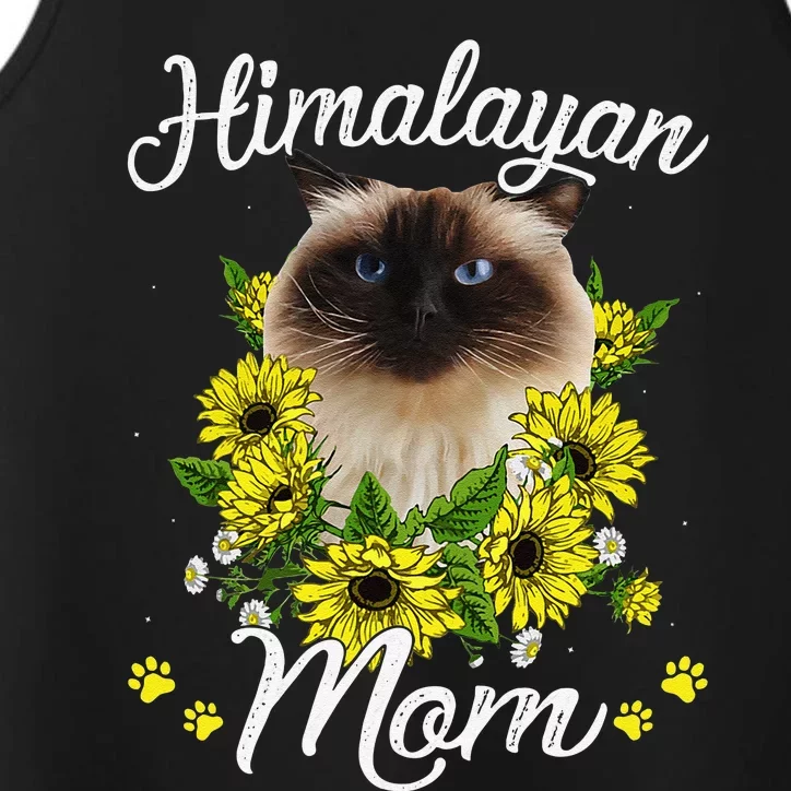 Funny Cat Mom Mothers Day Gifts Sunflower Himalayan Mom Performance Tank