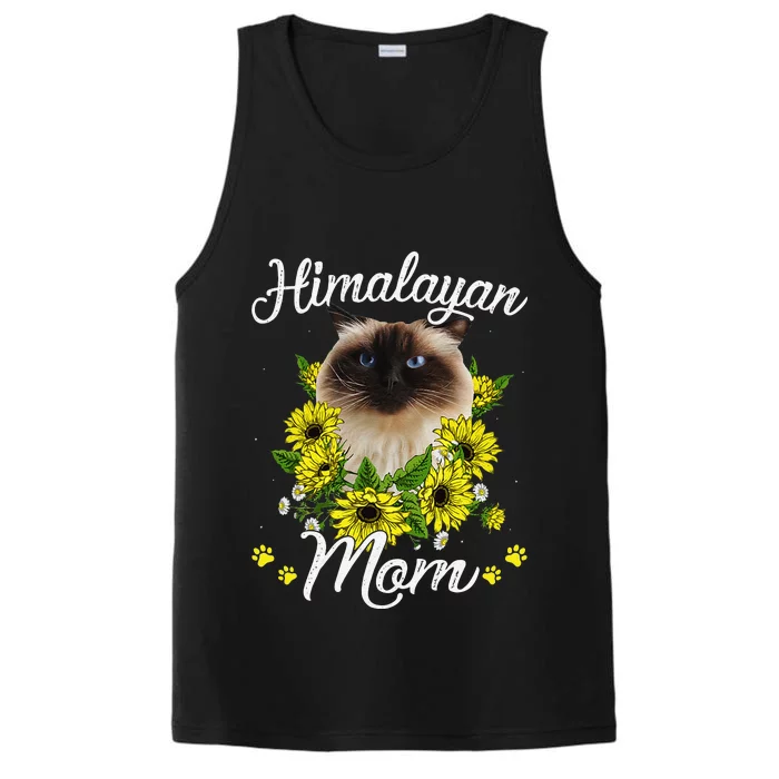 Funny Cat Mom Mothers Day Gifts Sunflower Himalayan Mom Performance Tank