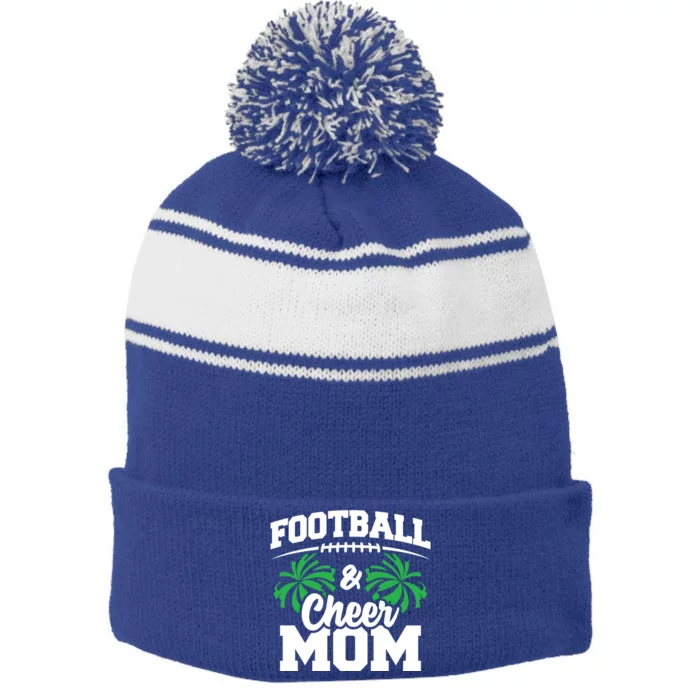 Football Cheer Mom Gift High School Cheerleader Gift Cheerleading Gift Stripe Pom Pom Beanie