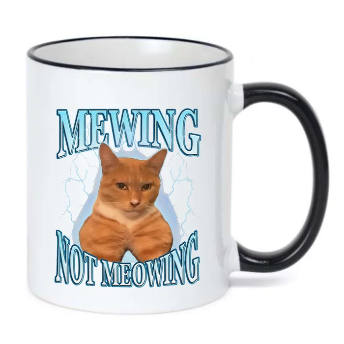 Funny Cat Meme With Meowing Looksmax Meowing Cat Black Color Changing Mug