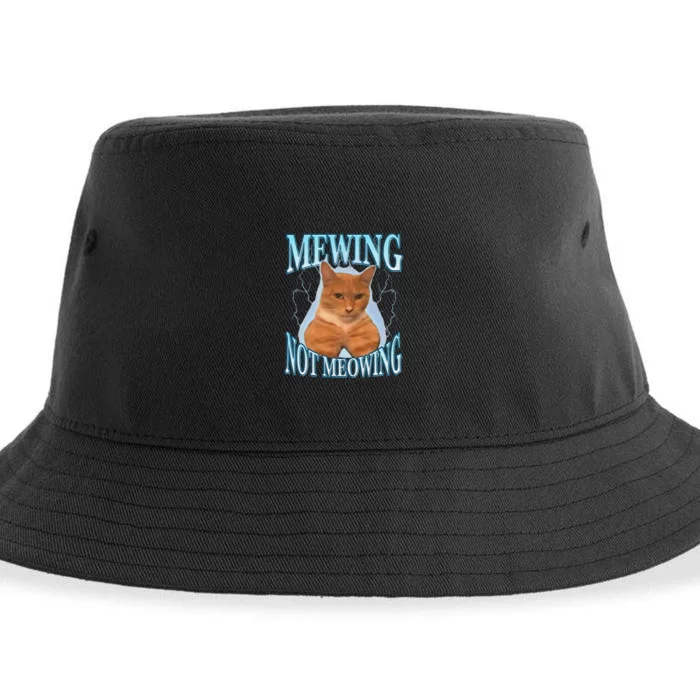 Funny Cat Meme With Meowing Looksmax Meowing Cat Sustainable Bucket Hat