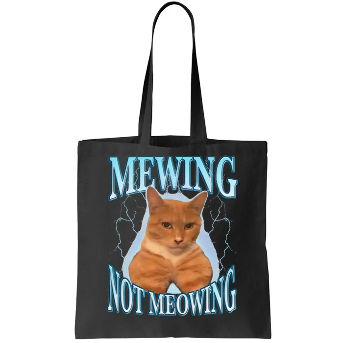 Funny Cat Meme With Meowing Looksmax Meowing Cat Tote Bag