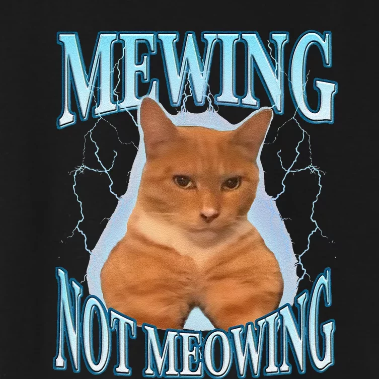 Funny Cat Meme With Meowing Looksmax Meowing Cat Women's Crop Top Tee