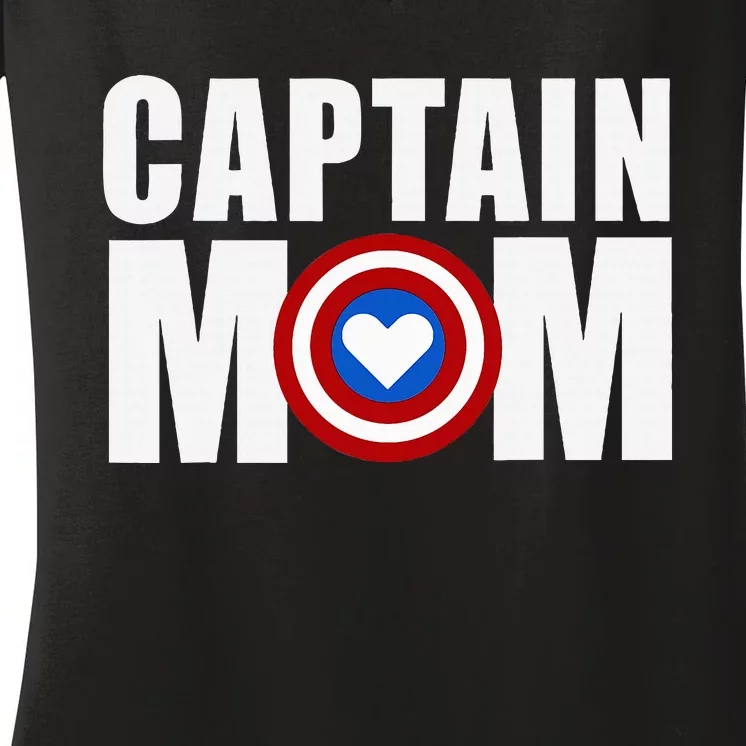 Funny Captain Mom Superhero MotherS Day 2024 Women's V-Neck T-Shirt