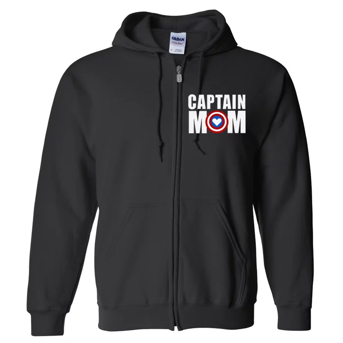 Funny Captain Mom Superhero MotherS Day 2024 Full Zip Hoodie