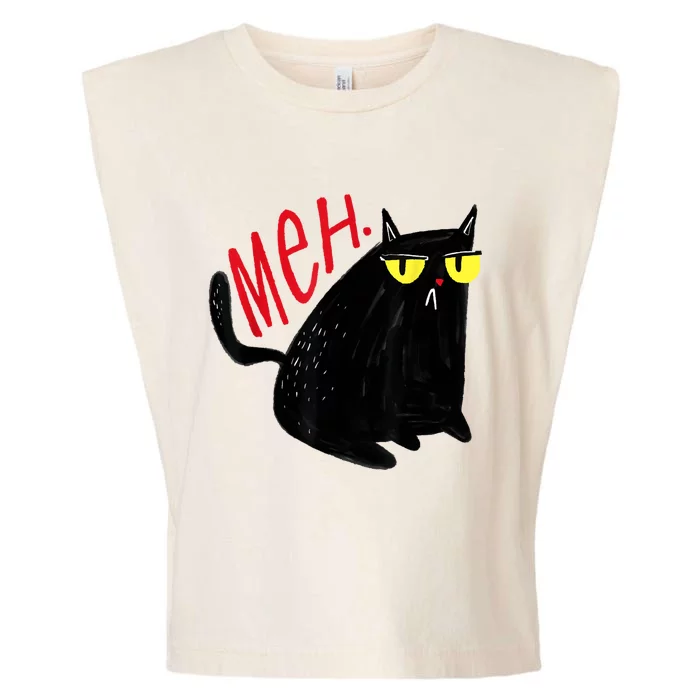 Funny Cat Meh Meow Black Cat For Men Women Gifts Garment-Dyed Women's Muscle Tee