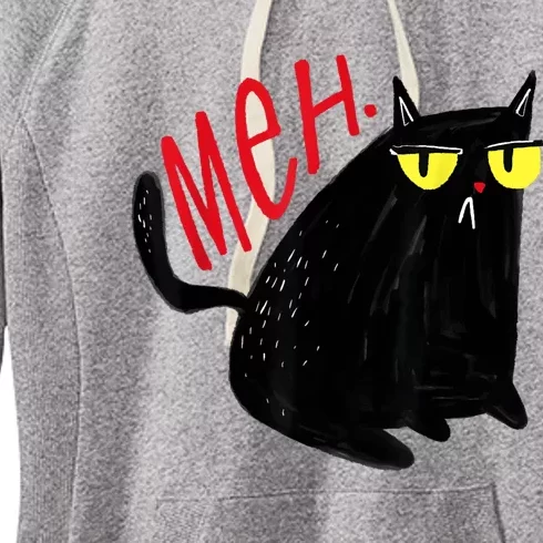 Funny Cat Meh Meow Black Cat For Men Women Gifts Women's Fleece Hoodie