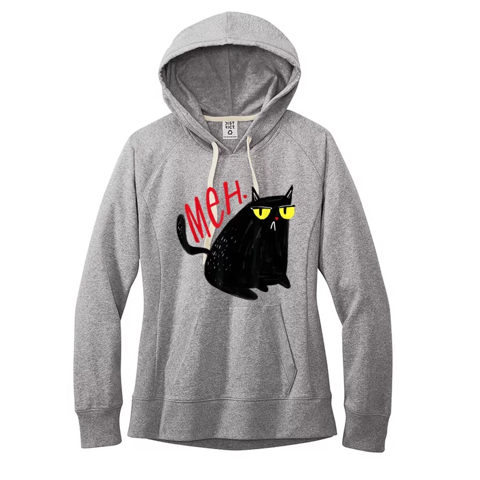 Funny Cat Meh Meow Black Cat For Men Women Gifts Women's Fleece Hoodie