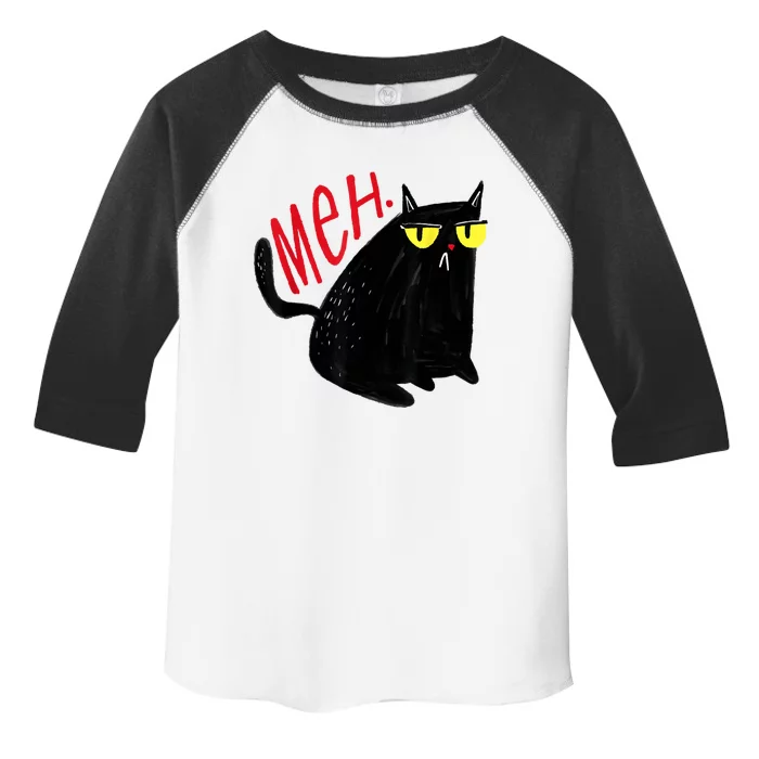 Funny Cat Meh Meow Black Cat For Men Women Gifts Toddler Fine Jersey T-Shirt