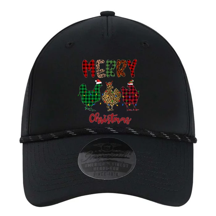 Funny Chicken Merry Christmas Lights Santa Hat Leopard Plaid Cute Gift Performance The Dyno Cap