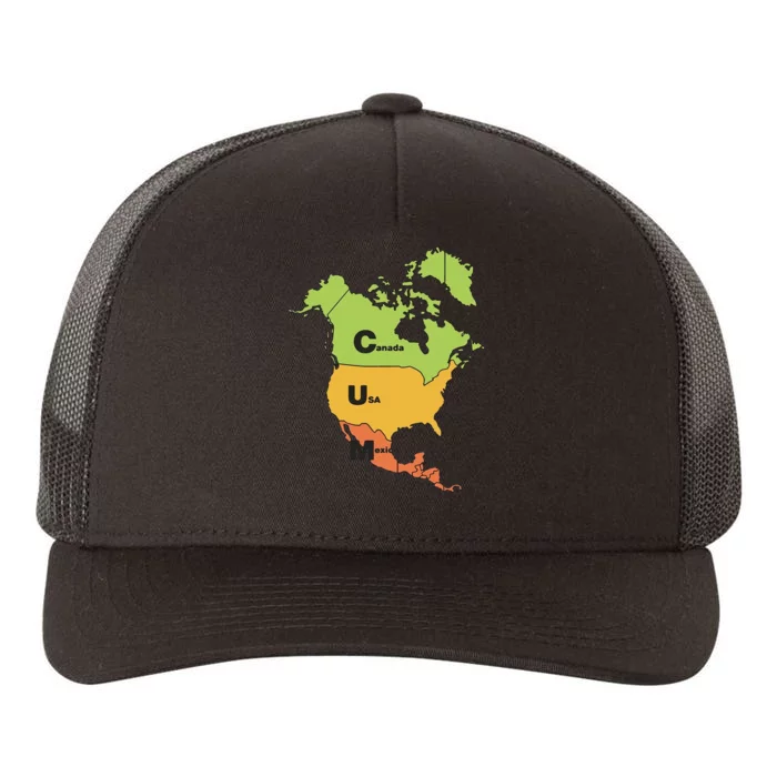 Funny Cum Map Canada Usa And Mexico Gift Yupoong Adult 5-Panel Trucker Hat