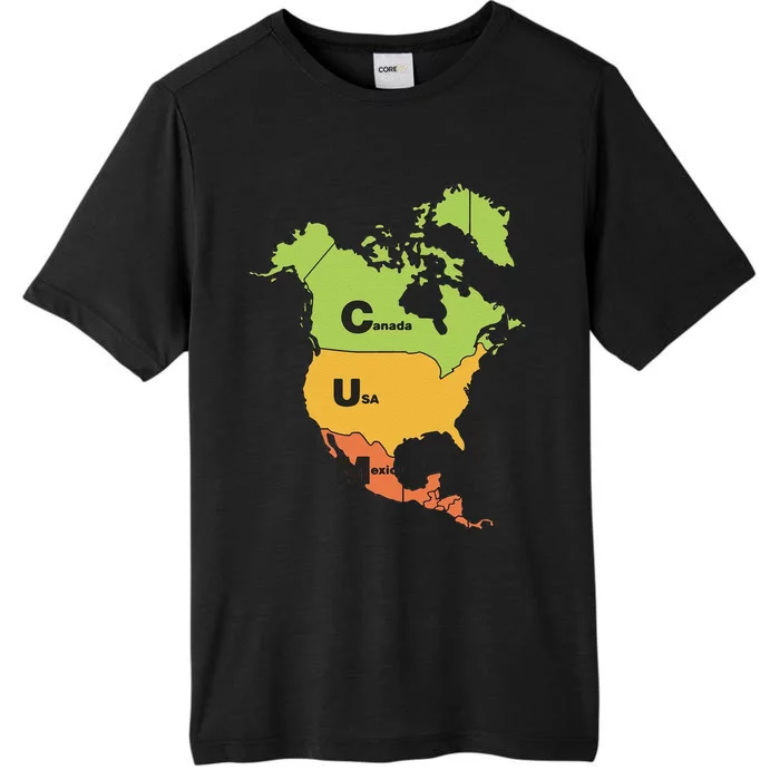 Funny Cum Map Canada Usa And Mexico Gift ChromaSoft Performance T-Shirt