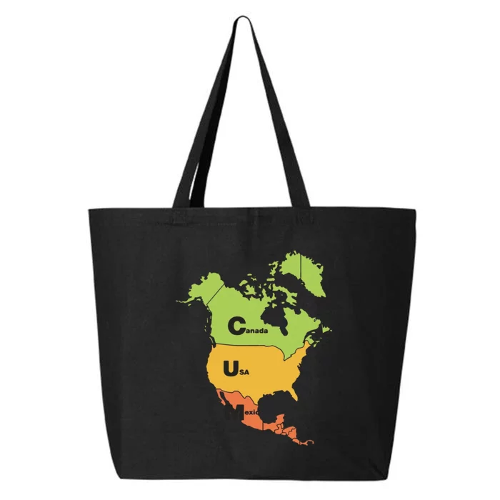 Funny Cum Map Canada Usa And Mexico Gift 25L Jumbo Tote