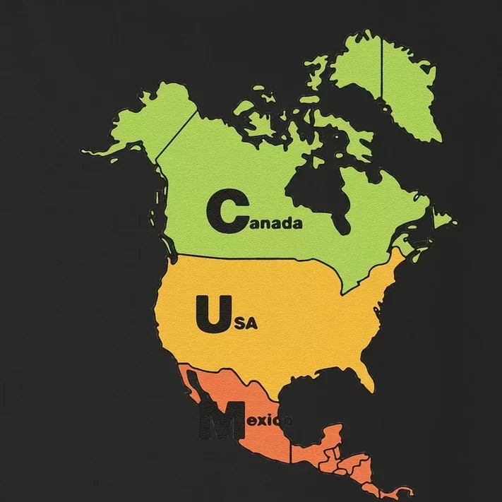 Funny Cum Map Canada Usa And Mexico Gift Toddler Long Sleeve Shirt