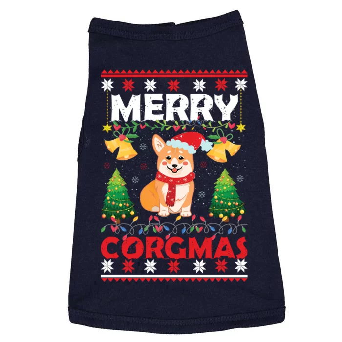 Funny Cute Merry Corgmas Ugly Christmas Sweater Doggie Tank