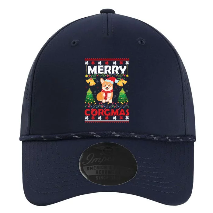 Funny Cute Merry Corgmas Ugly Christmas Sweater Performance The Dyno Cap