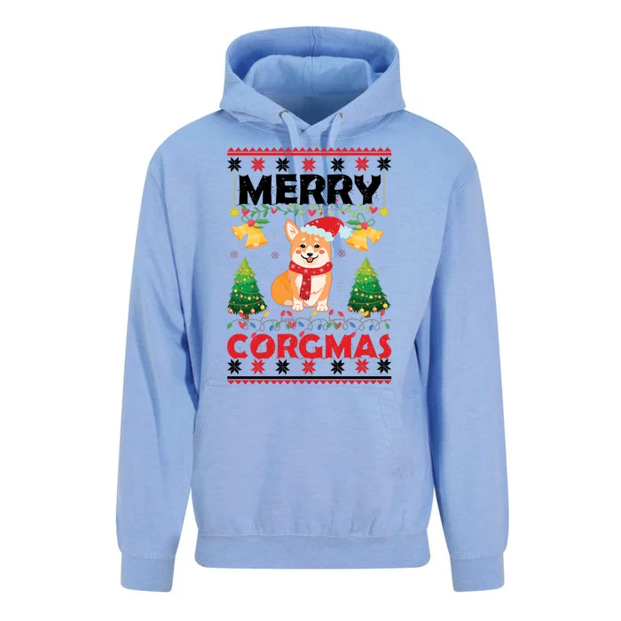 Funny Cute Merry Corgmas Ugly Christmas Sweater Unisex Surf Hoodie